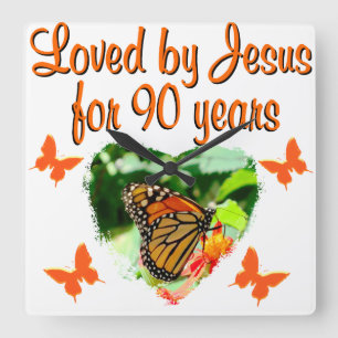 HORLOGE CARRÉE 90E ANNIVERSAIRE DE BUTTERFLY