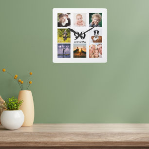 Horloge Carrée 90e anniversaire photo collage mec