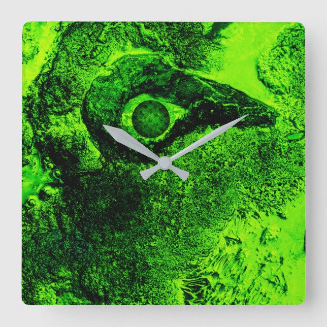 Horloge Carrée à la recherche de vert (Recto)