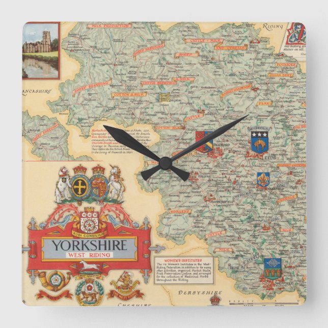 Horloge Carrée A Map of Yorkshire : Riding Ouest (Recto)