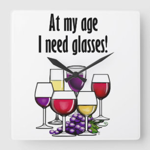 Horloge Carrée A Mon Âge, J'Ai Besoin De Lunettes !