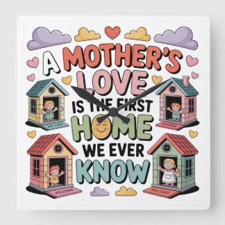 Horloge Carrée A Mother's Love Is The First Home We Ever Know