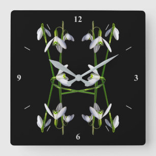Horloge Carrée A Snowdrop Daisy