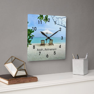 Horloge Carrée Aaah...Retraite