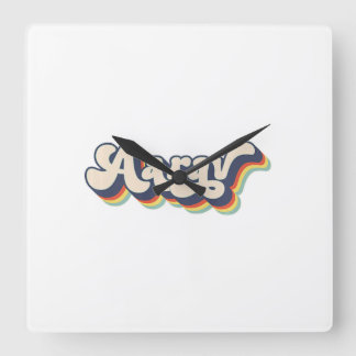 Horloge Carrée Aarav Nom de famille personnalisé prénom Aarav P