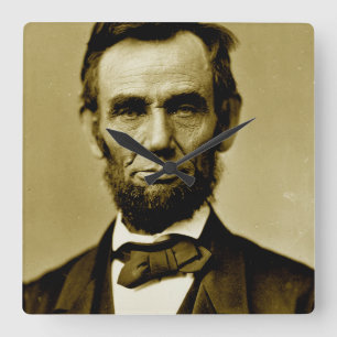 Horloge Carrée Abraham Lincoln 16ème président des États-Unis