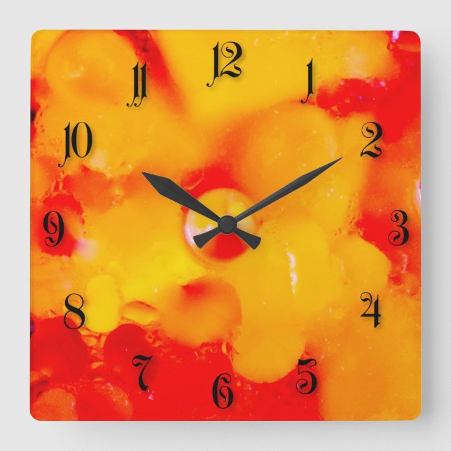 Horloge Carrée Abréviation rouge (Recto)