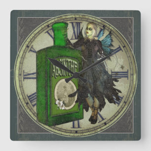 Horloge Carrée Absinthe Fairy - La Fée Verte - La Fée Verte