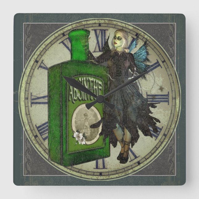Horloge Carrée Absinthe Fairy - La Fée Verte - La Fée Verte (Recto)