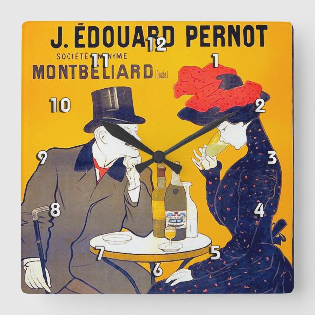 Horloge Carrée Absinthe, Leonetto Cappiello Fine Vintage (Recto)