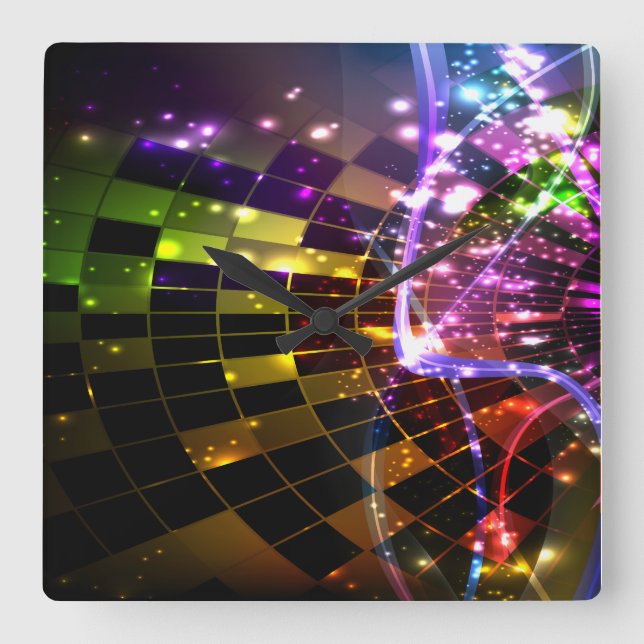 Horloge Carrée Abstract Art 11 Clock (Recto)