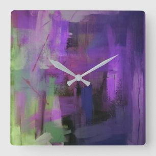 Horloge Carrée Abstract Design Wall Clock