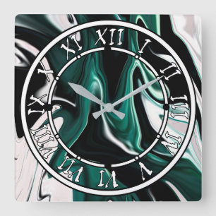 Horloge Carrée Abstract elegant fluide marble liquide