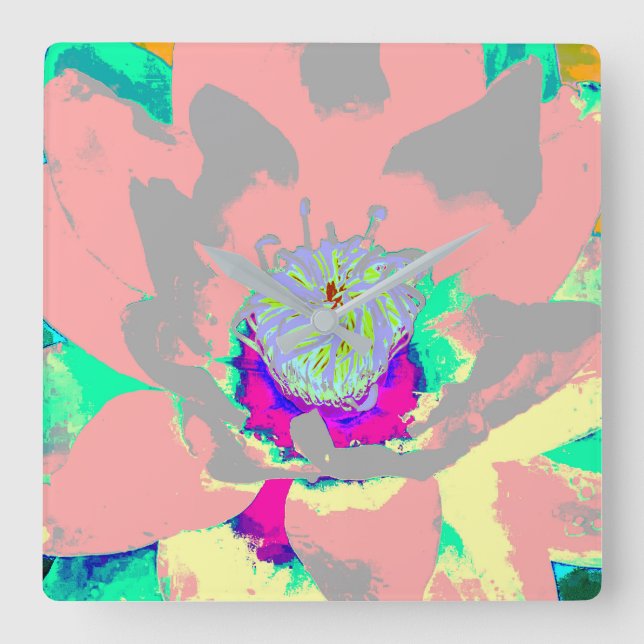 Horloge Carrée Abstract floral clock (Recto)