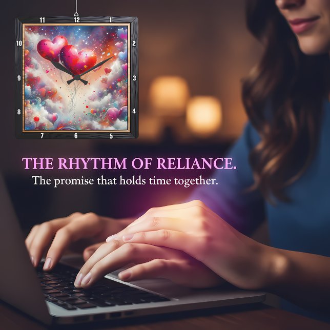 Horloge Carrée Abstract Heart Nebula Dream (Créateur téléchargé)