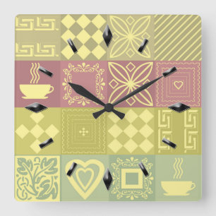 Horloge Carrée Abstract moderne simple élément geometric design p