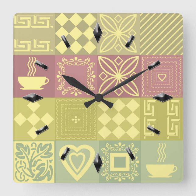 Horloge Carrée Abstract moderne simple élément geometric design p (Recto)