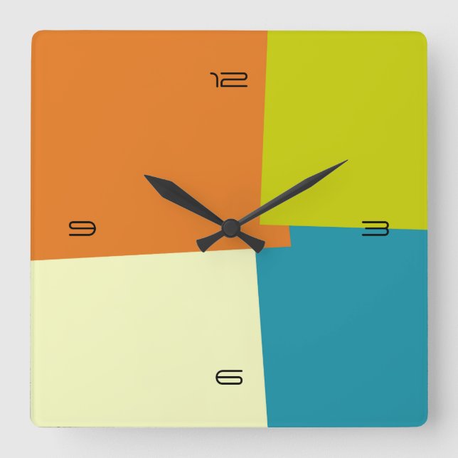 Horloge Carrée Abstract Retro Color Geometric (Recto)