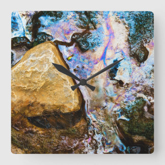 Horloge Carrée abstract water square wall cloture