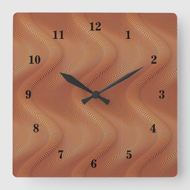 Horloge Carrée Abstract Wavy art Wall Clock (Recto)
