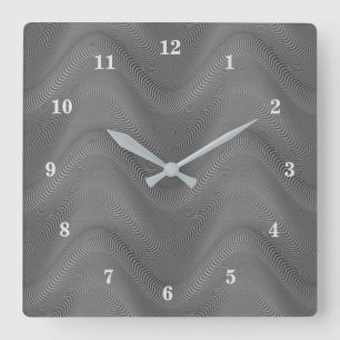 Horloge Carrée Abstract Wavy Striped Pattern 8