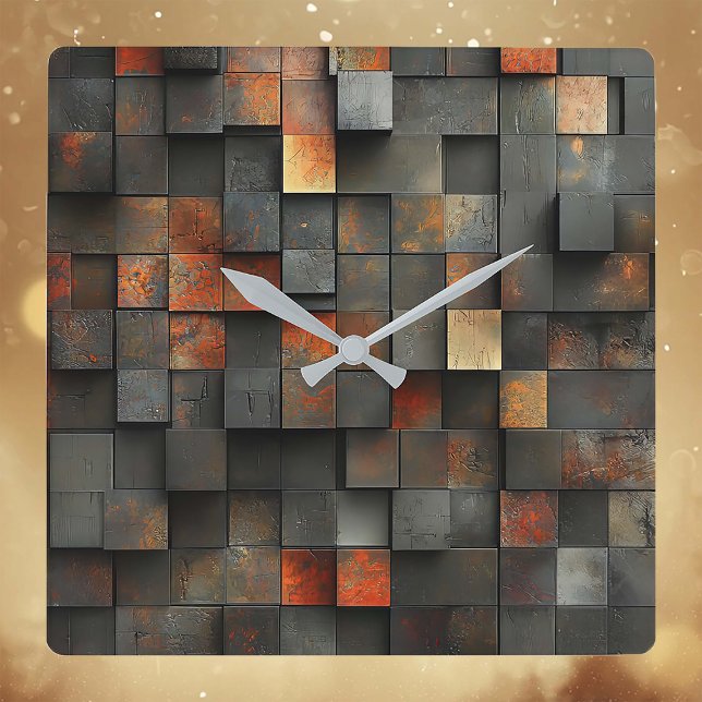 Horloge Carrée Abstrait (Créateur téléchargé)