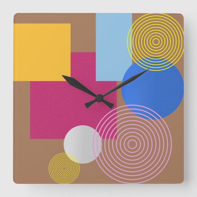 Horloge Carrée Abstrait (Recto)