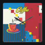 Horloge Carrée Abstrait Coffee Cup Pop Art tendance stylish<br><div class="desc">Horloge murale carré avec Abstraite Coupe de café Pop Art tendance Illustration élégante,  Poster de travail d'art pour les cadeaux et les cadeaux de vacances Extraordinaires,  Décor maison,  Art & Décor,  Horloges Produit décoratif,  Horloge murale Carré Design moderne "Belle femme de mode avec café" - Collection.</div>