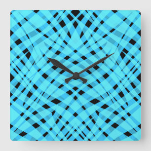 Horloge Carrée Abstrait géométrique moderne rayé rayé clair
