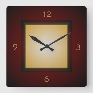 Horloge Carrée Acajou simpliste avec l'horloge de Lemon>Wall
