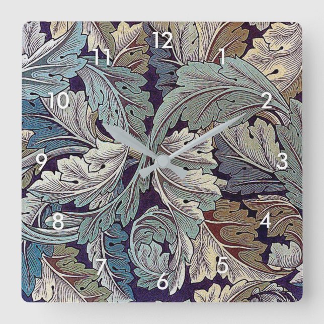 Horloge Carrée Acanthus, William Morris (Recto)