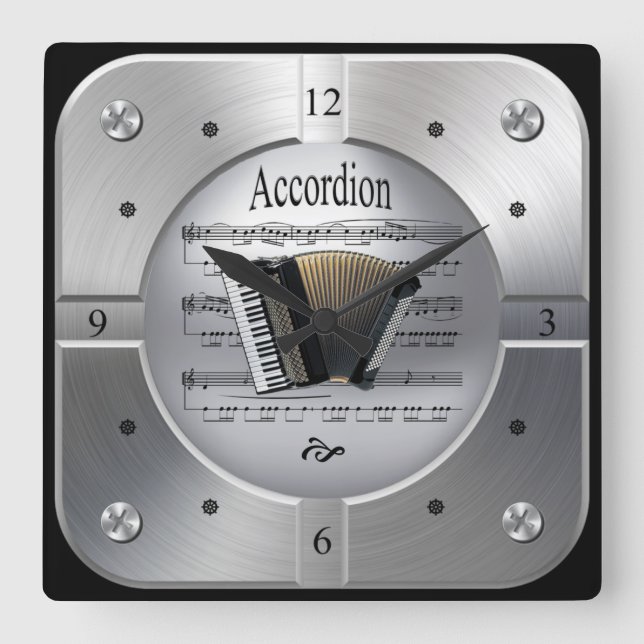 Horloge Carrée Accordéon Sheet Music (Recto)