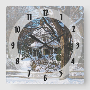 Horloge Carrée Accueil après la tempête de neige