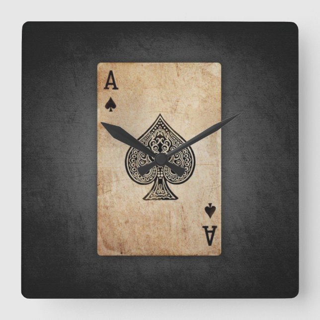 Horloge Carrée Ace of spades (Recto)
