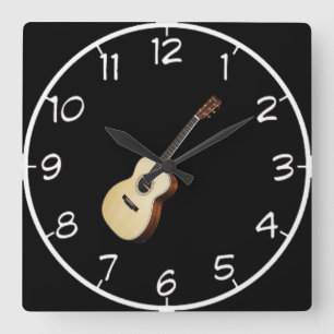 Horloge Carrée "Acoustic Guitar" design wall clocks