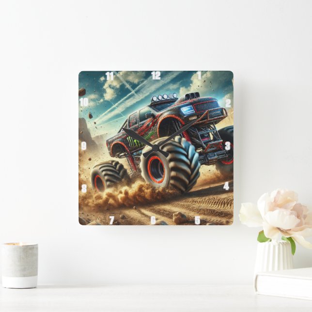 Horloge Carrée Action excitante Hors-route Monster Truck Adventur (Maison)