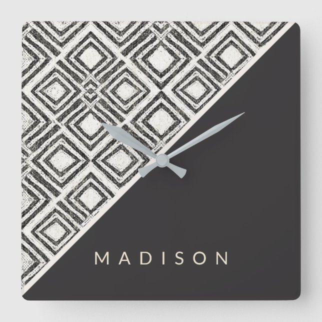 Horloge Carrée Add Your | African Wild Pattern (Recto)