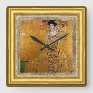 Horloge Carrée Adele, Lady in Gold, Gustav Klimt, Toile, Encadré