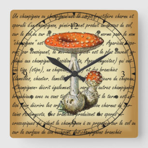 Horloge Carrée Adolphe Millot ~ Champignons-pour tous fixes ~