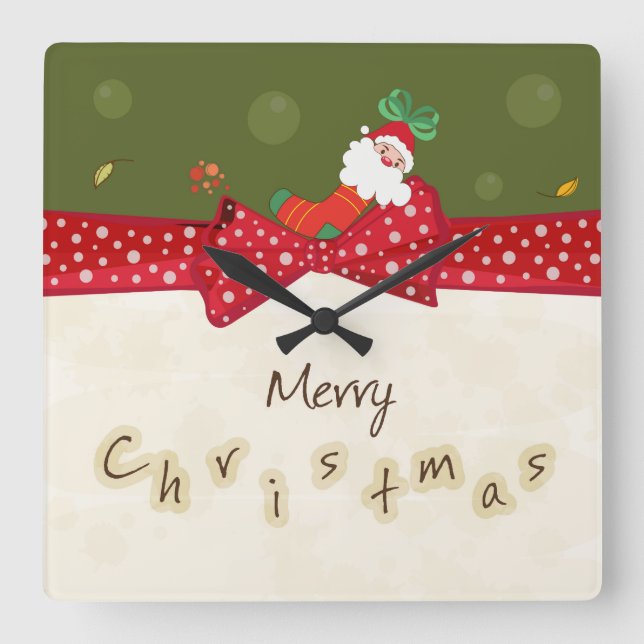 Horloge Carrée Adorable Christmas Wall Clock (Recto)