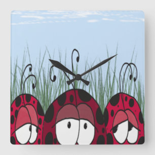 Horloge Carrée adorable Ladybugs
