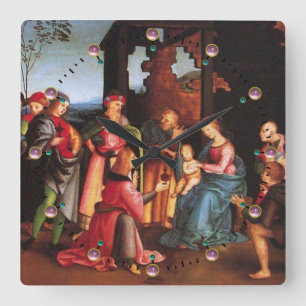 HORLOGE CARRÉE ADORATION DE LA MAGI