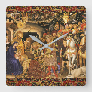 Horloge Carrée ADORATION DE MAGI Gentile Da Fabriano, Noël