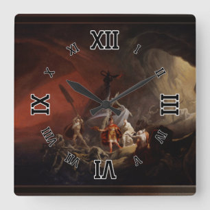 Horloge Carrée Aeneas et Sibyl Old Masters Reproduction