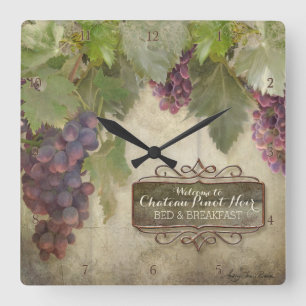 Horloge Carrée Affaire Wine Sign