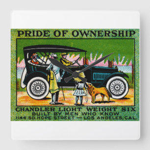 Horloge Carrée Affiche automobile de Chandler 1914