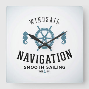 Horloge Carrée Affiche de navigation de Windsail