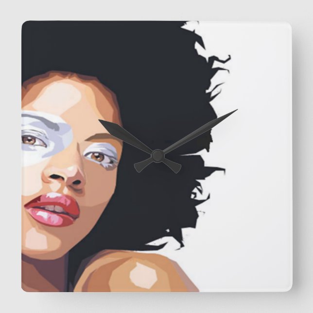Horloge Carrée Afrocentric Wall Clock (Recto)