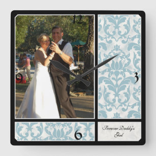 Horloge Carrée Aged Vintage Damask