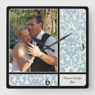 Horloge Carrée Aged Vintage Damask